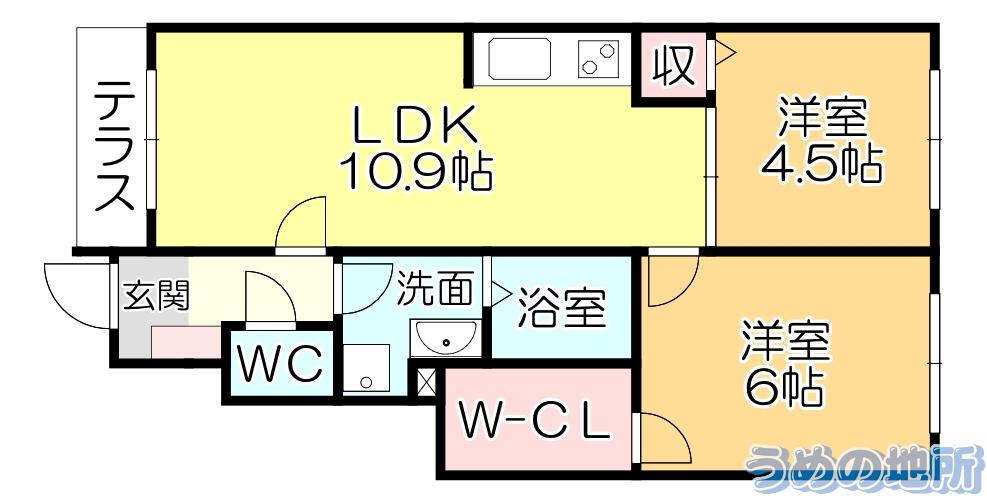 リベルテI(2LDK/1階)の間取り写真