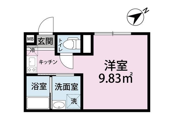 ルーナクレシェンテ綱島(ワンルーム/1階)の間取り写真
