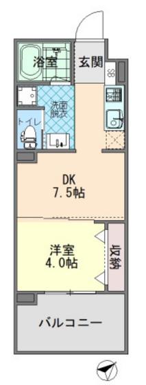 POTHOS呉三条(1DK/10階)の間取り写真