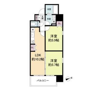 パークフラッツ尼崎(2LDK/14階)の間取り写真