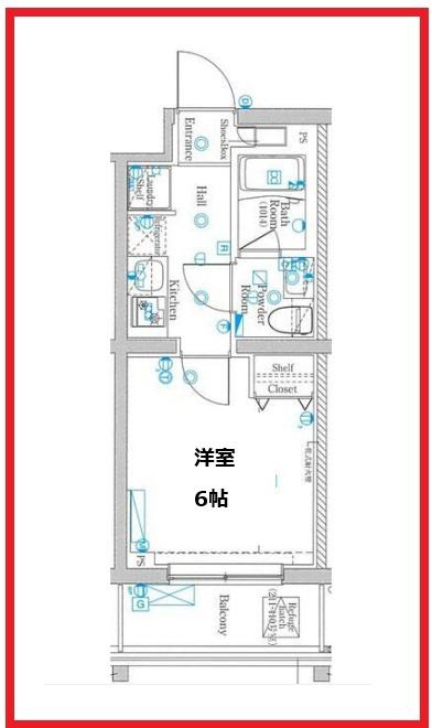 アゼストお花茶屋IV(1K/5階)の間取り写真
