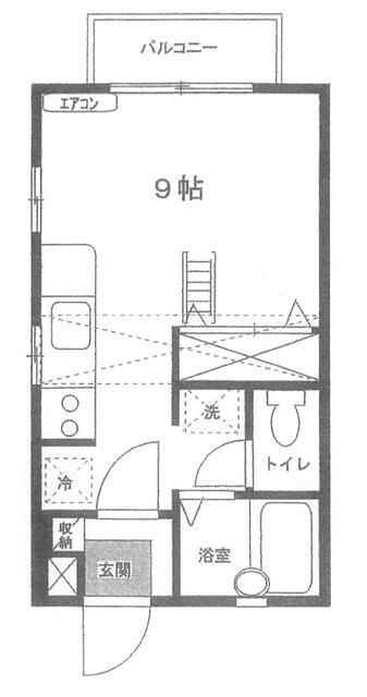 チェリーピア(ワンルーム/2階)の間取り写真