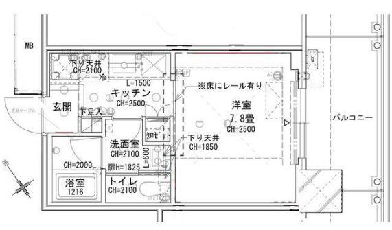 BRILLIA TOWER 浜離宮(1K/13階)の間取り写真