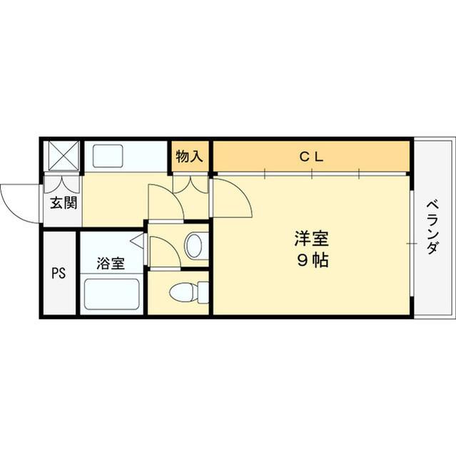 エスポワール鶴山台(1K/4階)の間取り写真