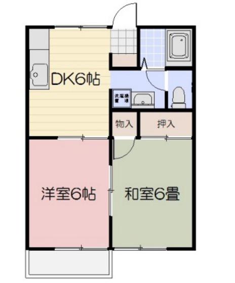 ソレイユキノミA棟(2DK/1階)の間取り写真