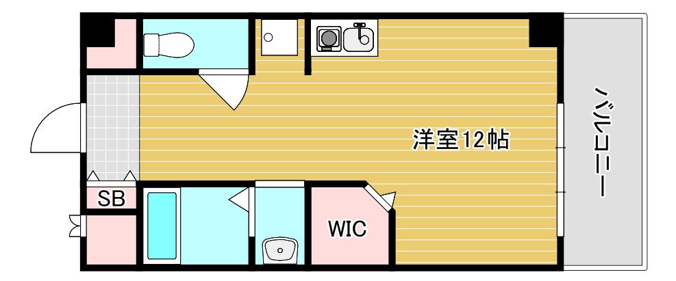 フレンテ靭公園(ワンルーム/6階)の間取り写真