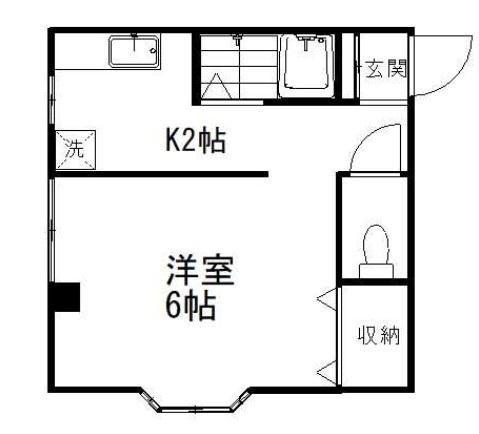 NOVAハイツ旗の台(ワンルーム/1階)の間取り写真