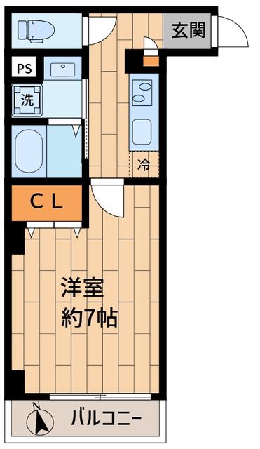サニーステージ(1K/2階)の間取り写真