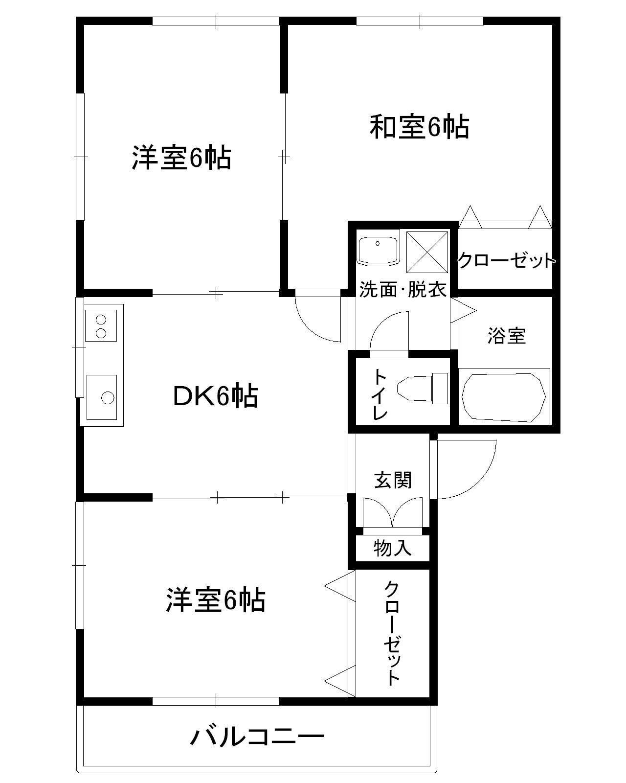 メゾンたちばな(3DK/1階)の間取り写真