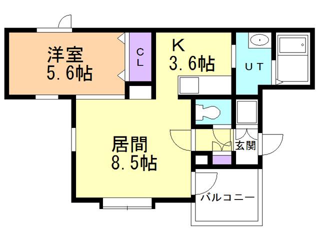コンコルディア(1LDK/1階)の間取り写真