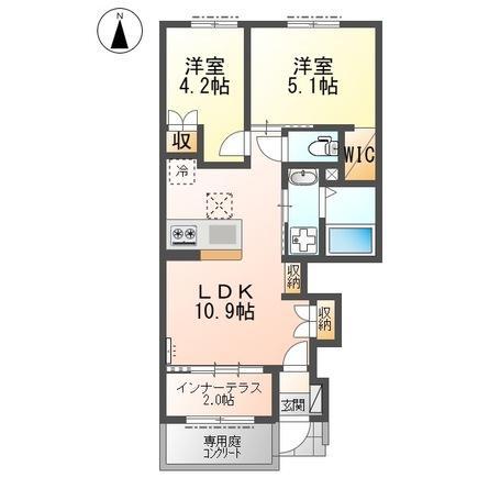 LINK DWELL(2LDK/1階)の間取り写真