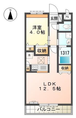 コンフォートレジデンス(1LDK/1階)の間取り写真