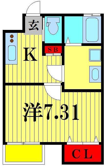 アフェット松戸大橋(1K/1階)の間取り写真