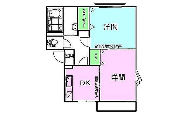 ハイツ光鋭A(2DK/2階)の間取り写真