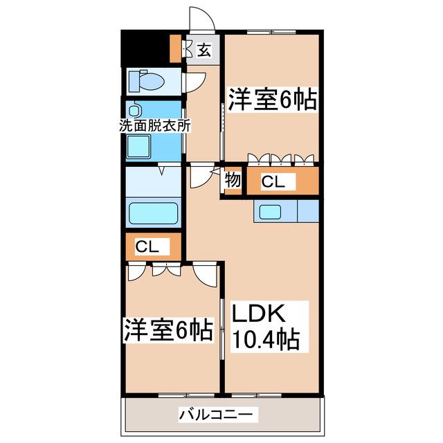 サンコート南(2LDK/2階)の間取り写真