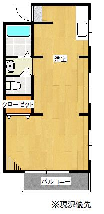 コーポ三浦(ワンルーム/2階)の間取り写真