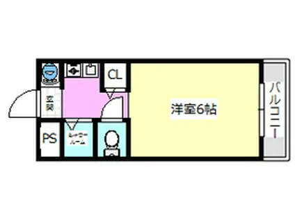 サンマンション茨木(1K/2階)の間取り写真