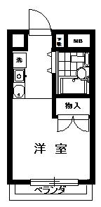 三旺マンション(ワンルーム/2階)の間取り写真