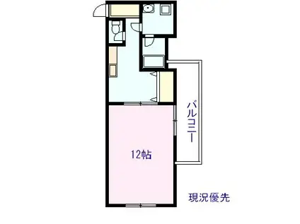 ロジュマン森I(1K/2階)の間取り写真