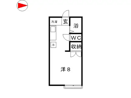 たなかハイツ I(ワンルーム/2階)の間取り写真