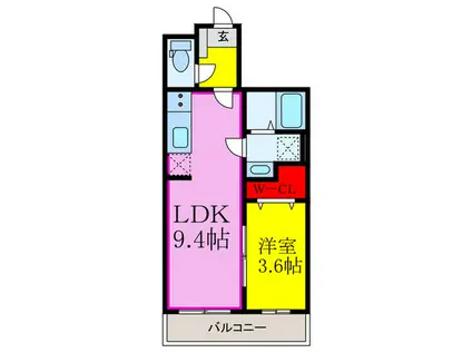 フレグランスIV(1LDK/3階)の間取り写真