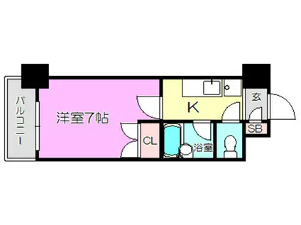 ローズコーポ新大阪9(1K/10階)の間取り写真