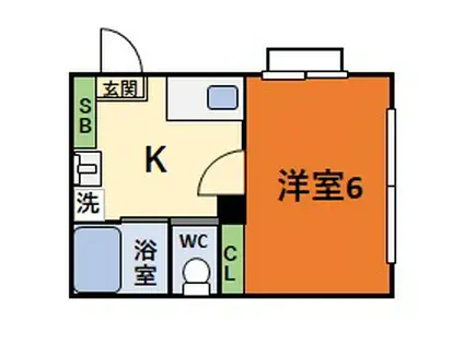 ヴァリューハイツ(1K/2階)の間取り写真