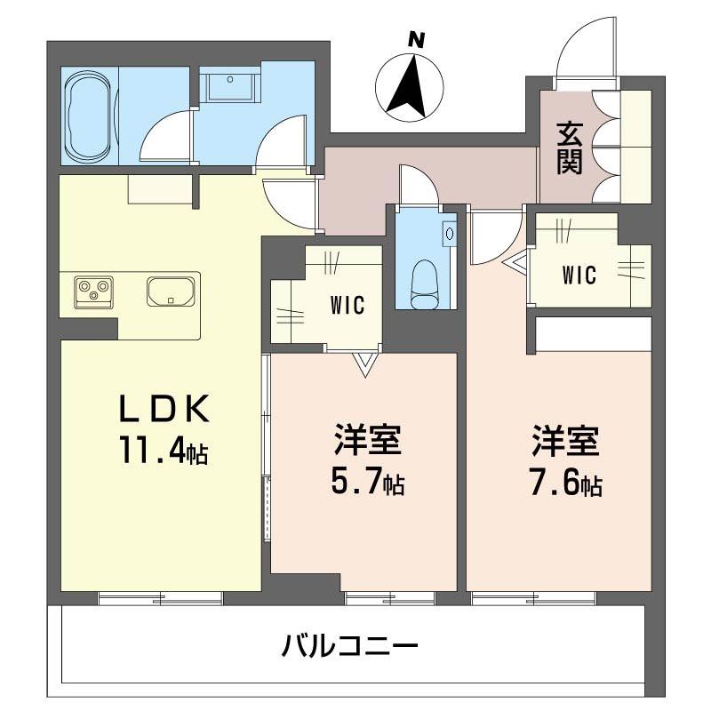 アリビオ(2LDK/3階)の間取り写真