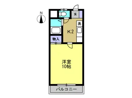 メモリーポケット(1K/3階)の間取り写真