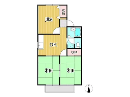 ヴィラみかの原 A(3DK/2階)の間取り写真