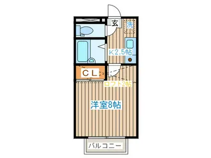 IVY COURT(1K/2階)の間取り写真