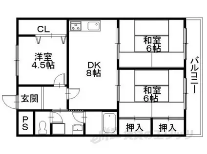 メゾンインペリアル(3DK/4階)の間取り写真
