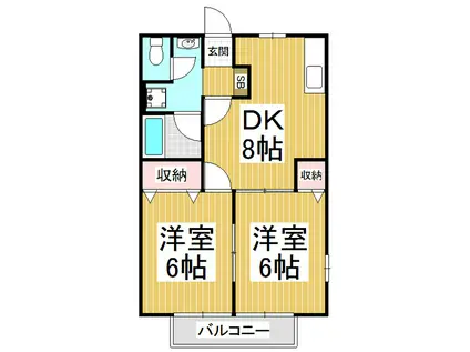 H・Sマンション(2DK/2階)の間取り写真