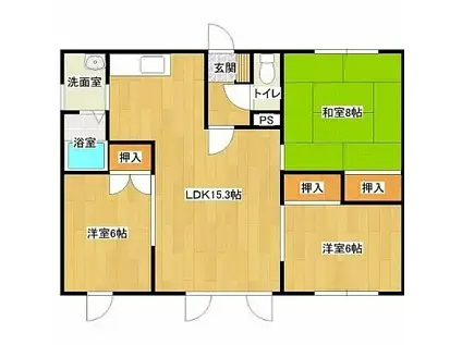 アイビーみその(3LDK/1階)の間取り写真