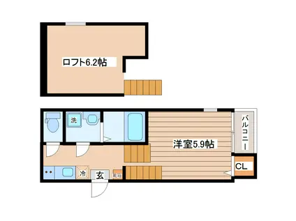 ハーモニーテラス西中田VII(ワンルーム/1階)の間取り写真