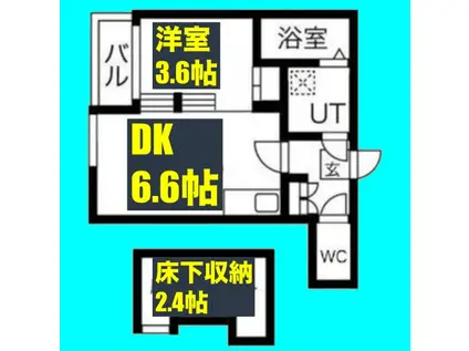 ハーモニーテラス下飯田町III(1DK/1階)の間取り写真