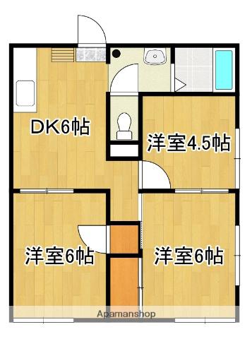 メゾン飯田(3DK/1階)の間取り写真