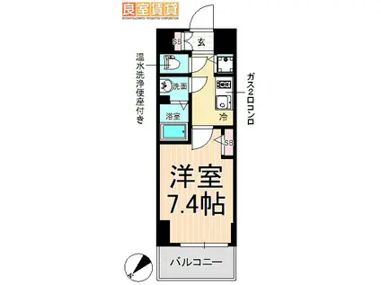 エスリード新栄グランラグジェ(1K/14階)の間取り写真