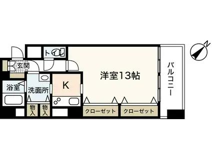 TOUKAKUIN(1K/5階)の間取り写真