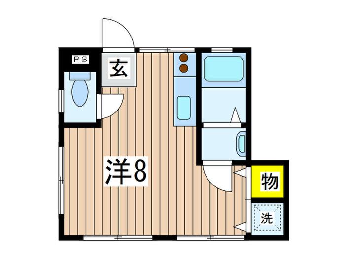 柏木ビル(ワンルーム/3階)の間取り写真