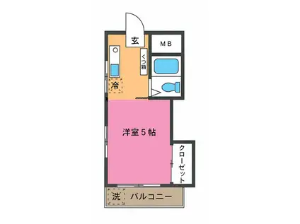 メゾンマキガハラ(ワンルーム/1階)の間取り写真