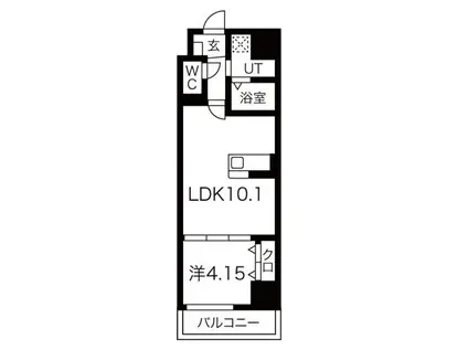 フリーダムレジデンス堺(1LDK/2階)の間取り写真