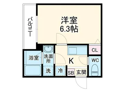 ソル幕張本郷(1K/2階)の間取り写真