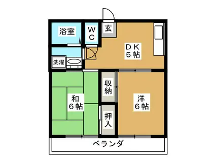 メゾン福寿(2DK/2階)の間取り写真