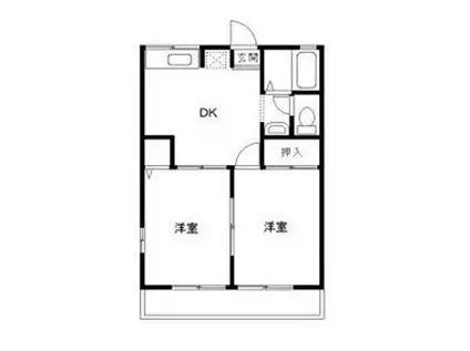 ハイムのぞみ(2DK/2階)の間取り写真