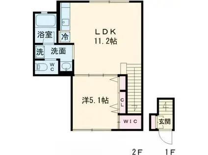 GRANDUO代沢3(1LDK/2階)の間取り写真