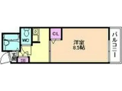 シード1(1K/2階)の間取り写真