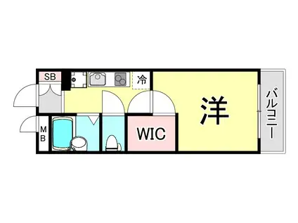 レオパレス鳴尾A(1K/4階)の間取り写真