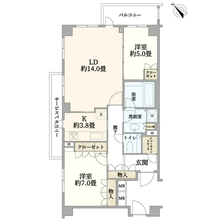 南平台ハウス 3階階 間取り