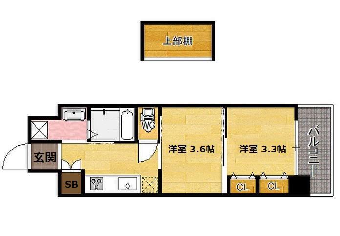 CLUB ORIENT BLD NO.122(2K/2階)の間取り写真